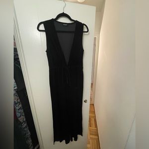 Black Velvet Jumpsuit. Size Medium